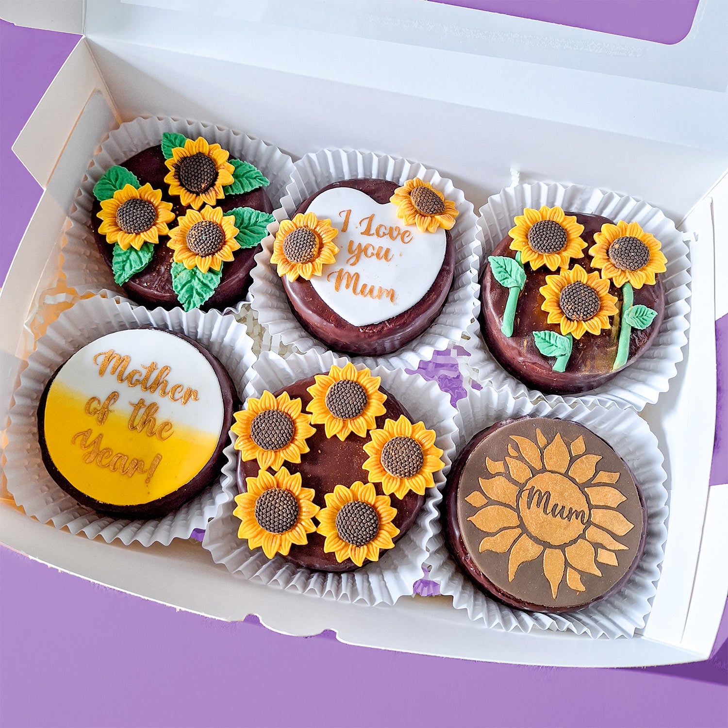 MOTHER'S DAY Chocolate Shortbread Cookie Sandwich - 6 Pack (116g Each, Handmade in Brisbane)