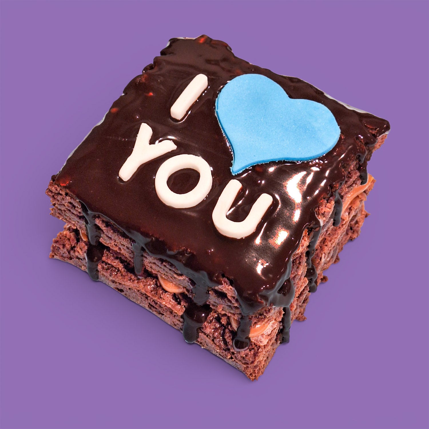 I LOVE U Gluten Free Loaded Brownie Double Slab & Caramel or Nutella - Mini Size (320g, Handmade in Brisbane)