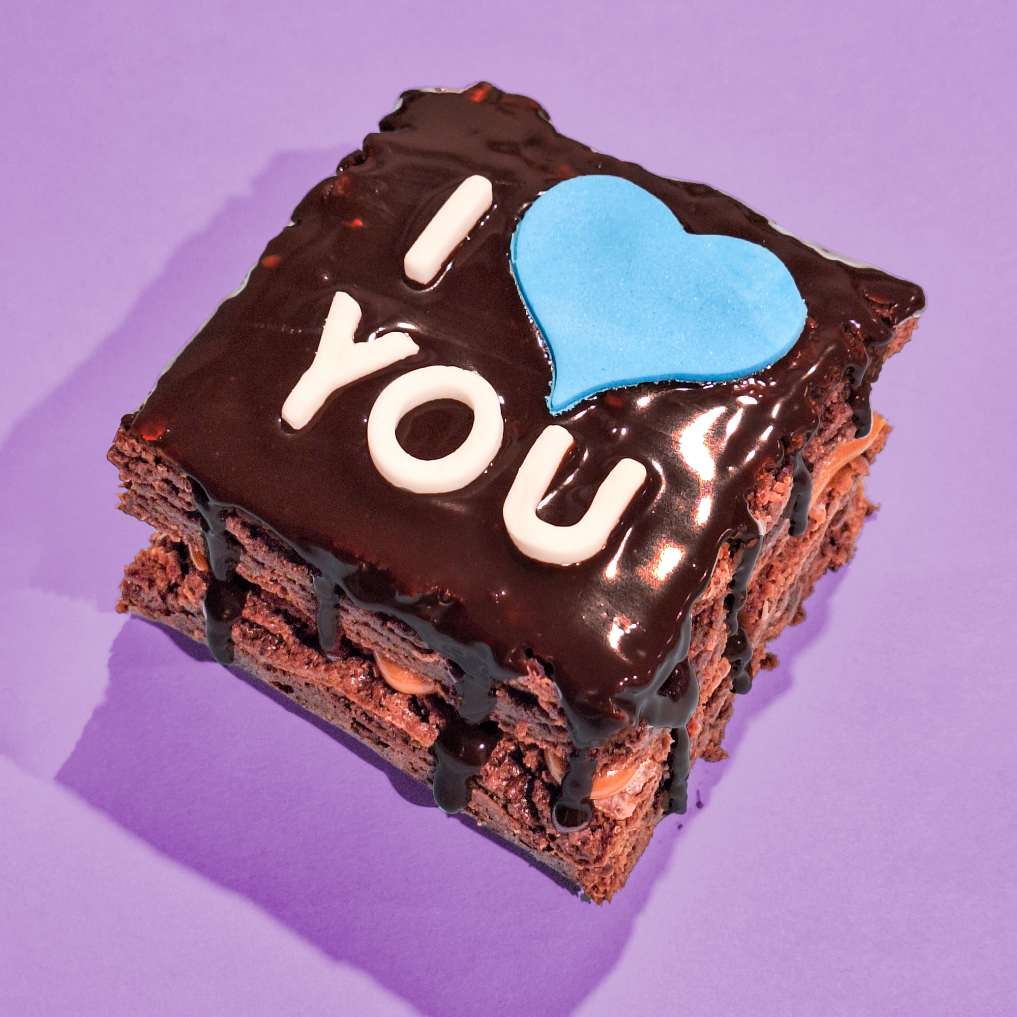 I LOVE YOU Gluten Free Loaded Brownie Slab & Caramel