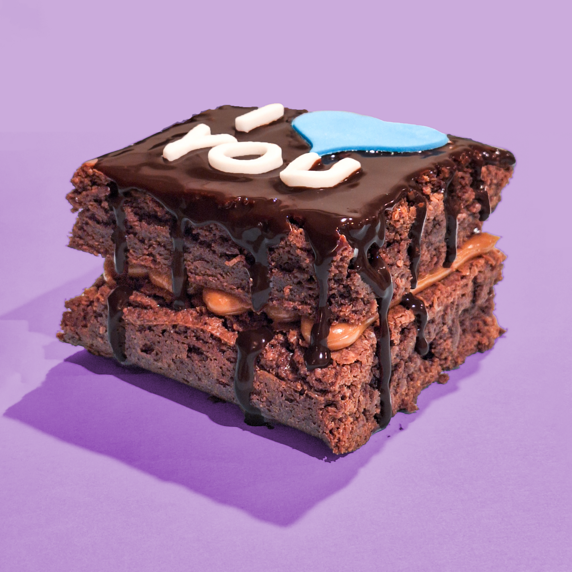 Custom Mini Gluten Free Loaded Brownie Slab & Caramel