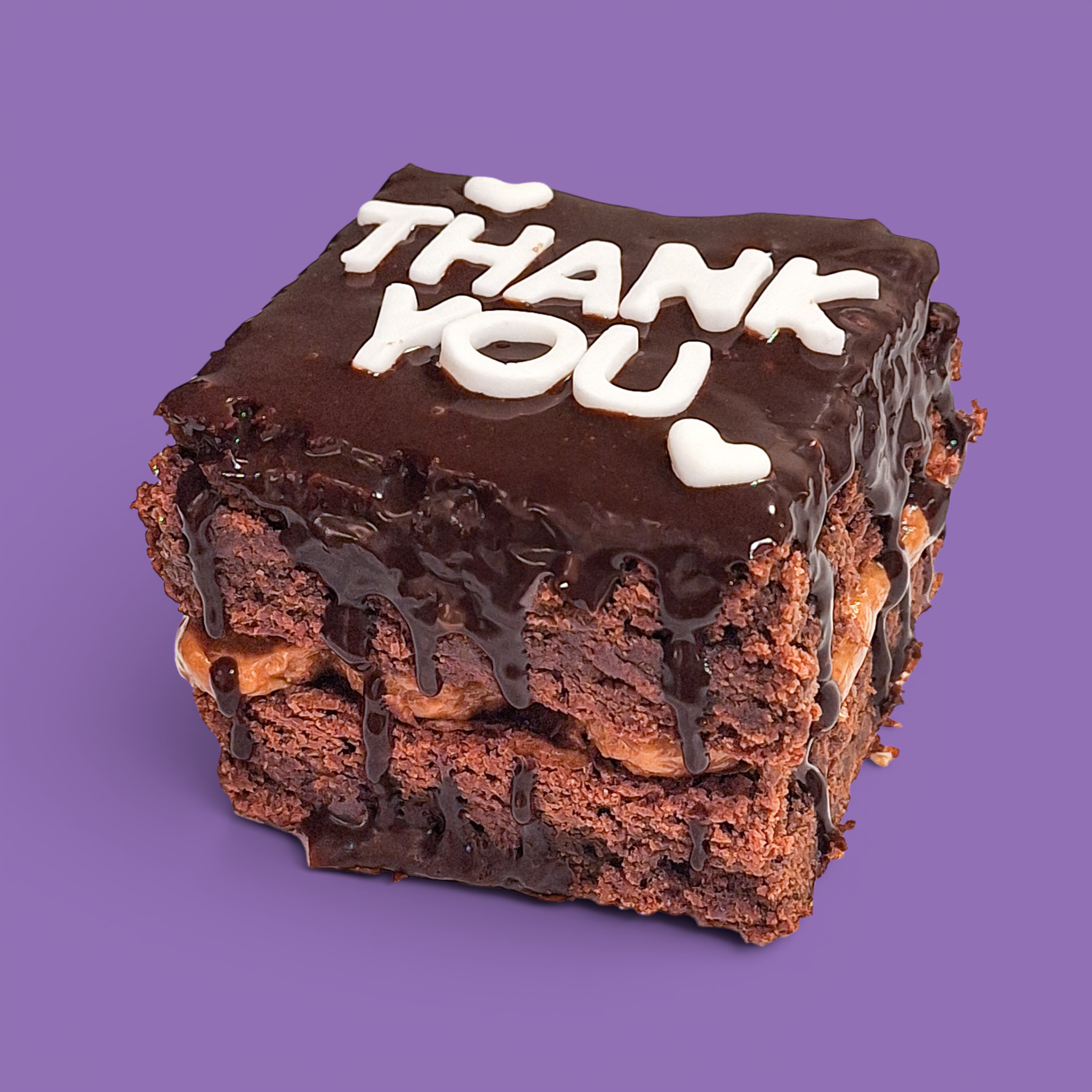 THANK U Gluten Free Loaded Brownie Double Slab & Caramel or Nutella - Mini, Medium & XL Size (Handmade in Brisbane)