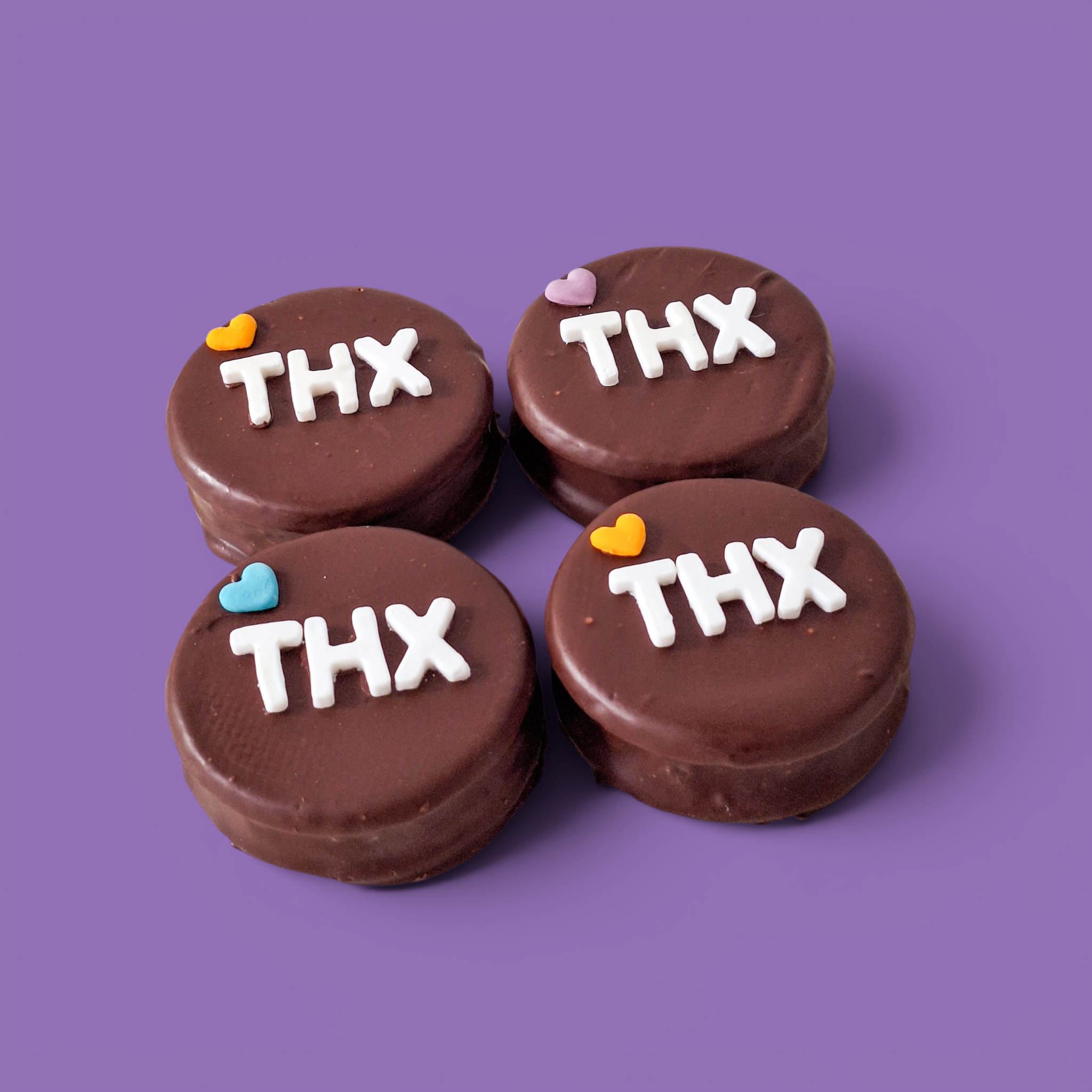 Custom THX Chocolate Shortbread Sandwich Biscuit - 4 Pack (108g Each, Handmade in Brisbane)