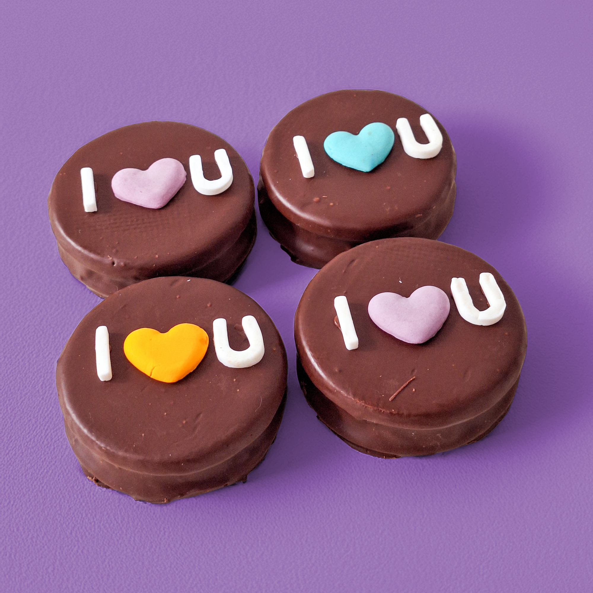 Custom I LOVE U Box of 4 Alfajores