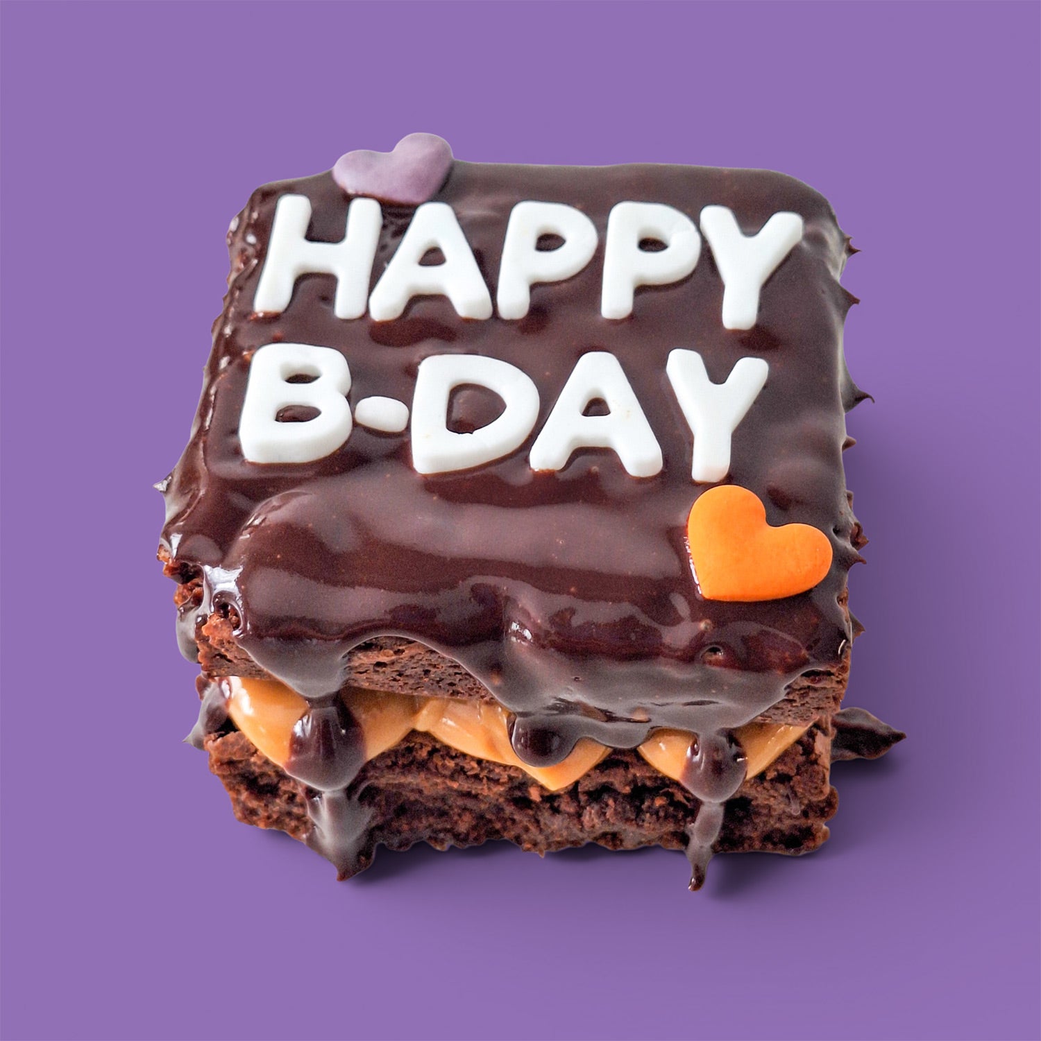 Custom BIRTHDAY Gluten Free Loaded Brownie Double Slab & Caramel or Nutella - Mini Size (Handmade in Brisbane)