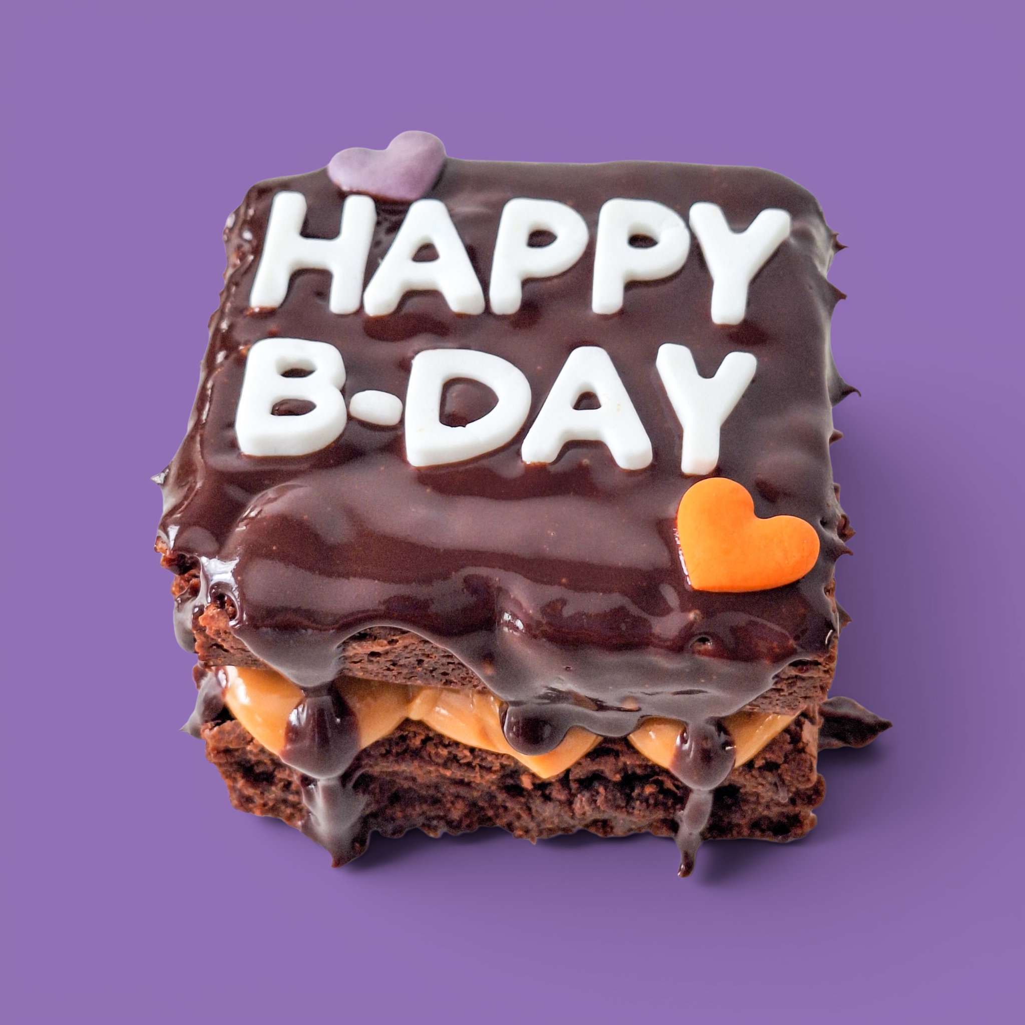 Custom BIRTHDAY Gluten Free Loaded Brownie Double Slab & Caramel or Nutella - Mini Size (Handmade in Brisbane)