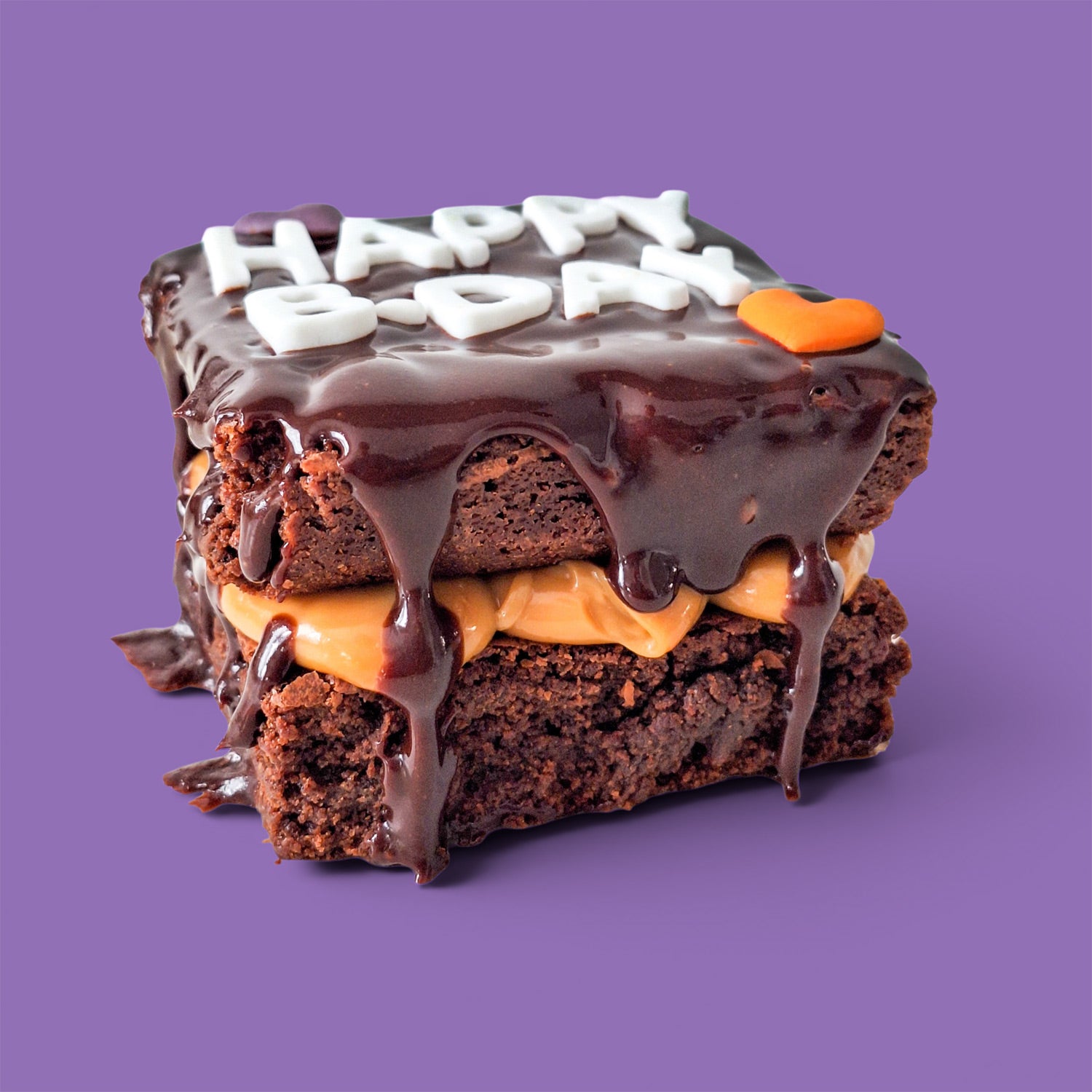 Custom BIRTHDAY Gluten Free Loaded Brownie Double Slab & Caramel or Nutella - Mini Size (Handmade in Brisbane)