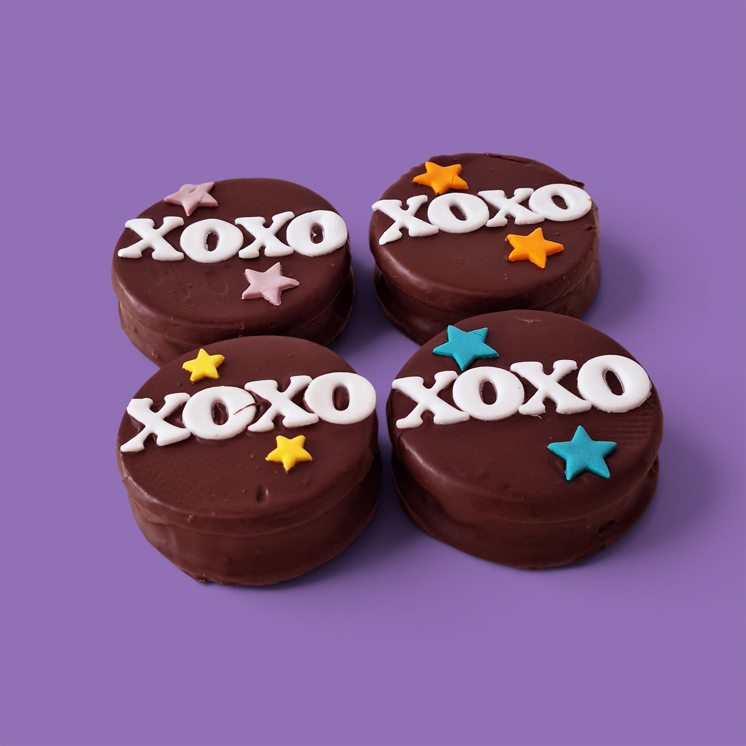 Custom XOXO Chocolate Shortbread Cookie Sandwich - 4 Pack (100g Each, Handmade in Brisbane)