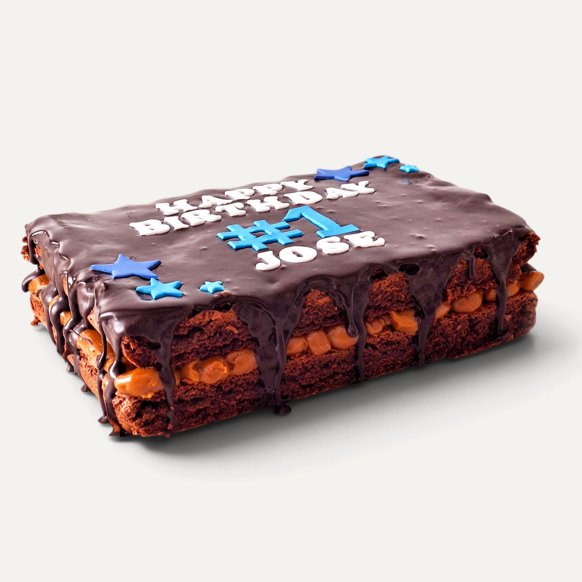 XL Custom Message Birthday Brownies- Nutella or Caramel