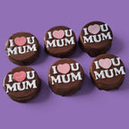 Custom I LOVE U MUM Chocolate Shortbread Cookie Sandwich  - 6 Pack (108g Each)
