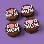 Custom I LOVE U MUM Chocolate Shortbread Cookie Sandwich - 4 Pack (108g Each)