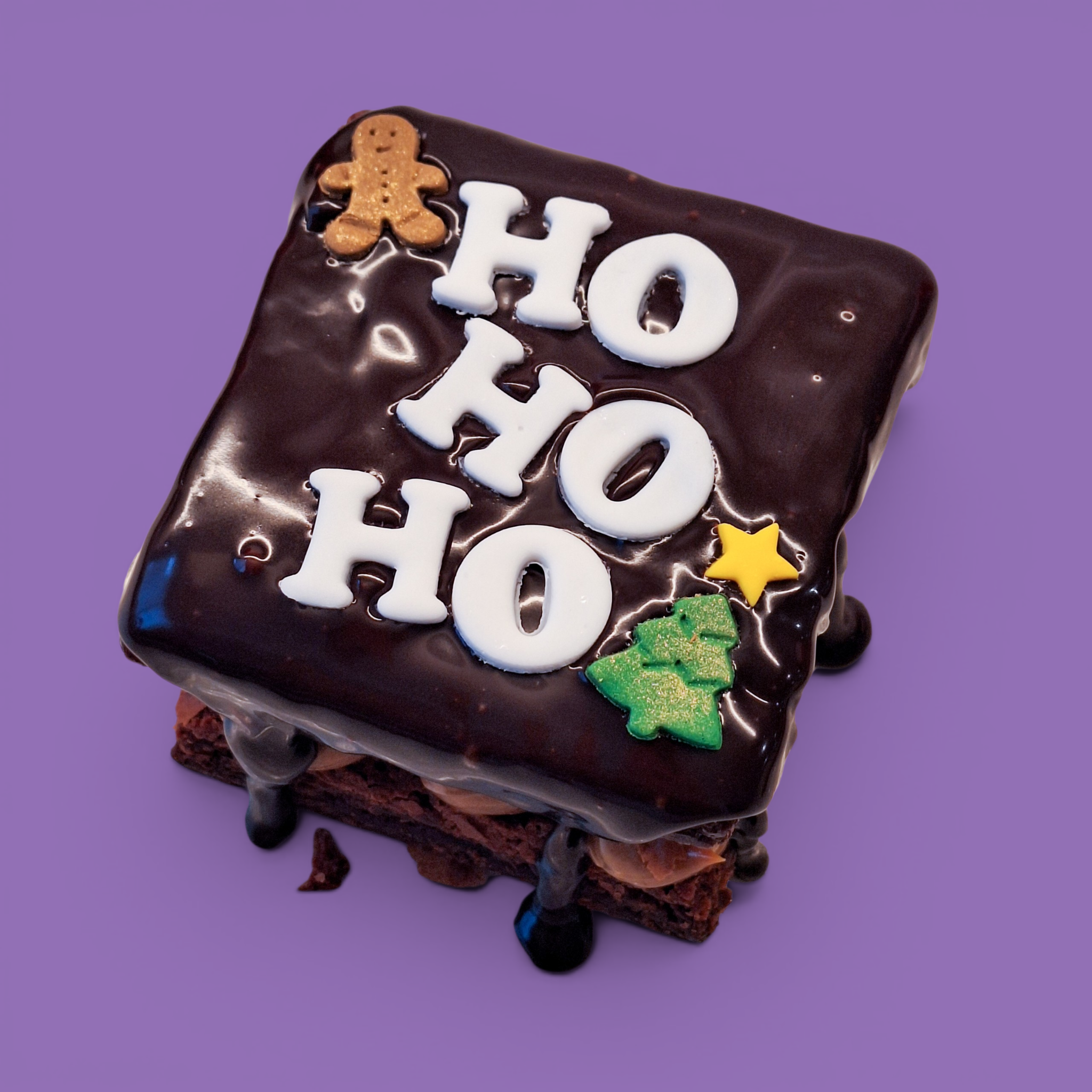 Ho Ho Ho Christmas Gluten Free Loaded Brownie Slab & Caramel or Nutella