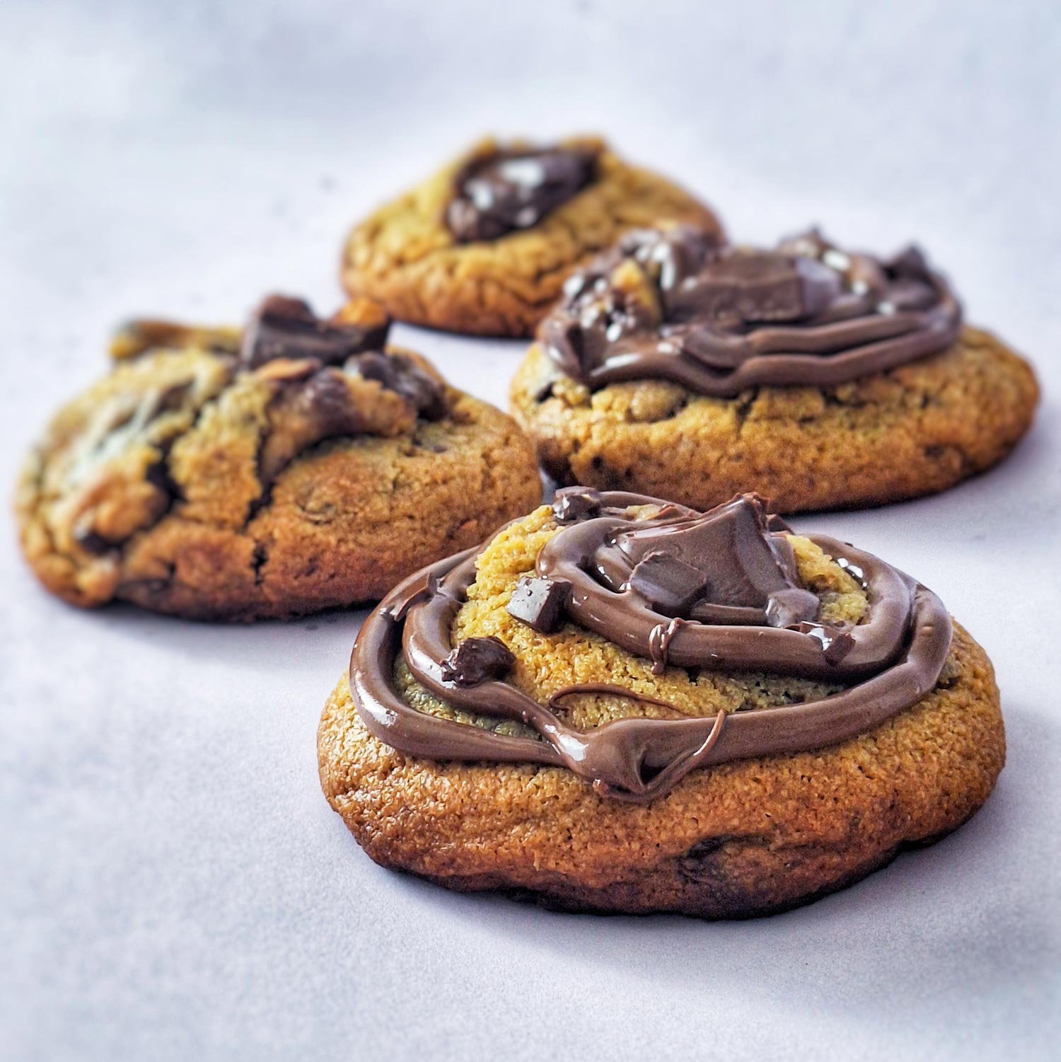 NYS Chunky Almond Chocolate pieces, Chocolate Chips and Nutella Cookie (150g Each)