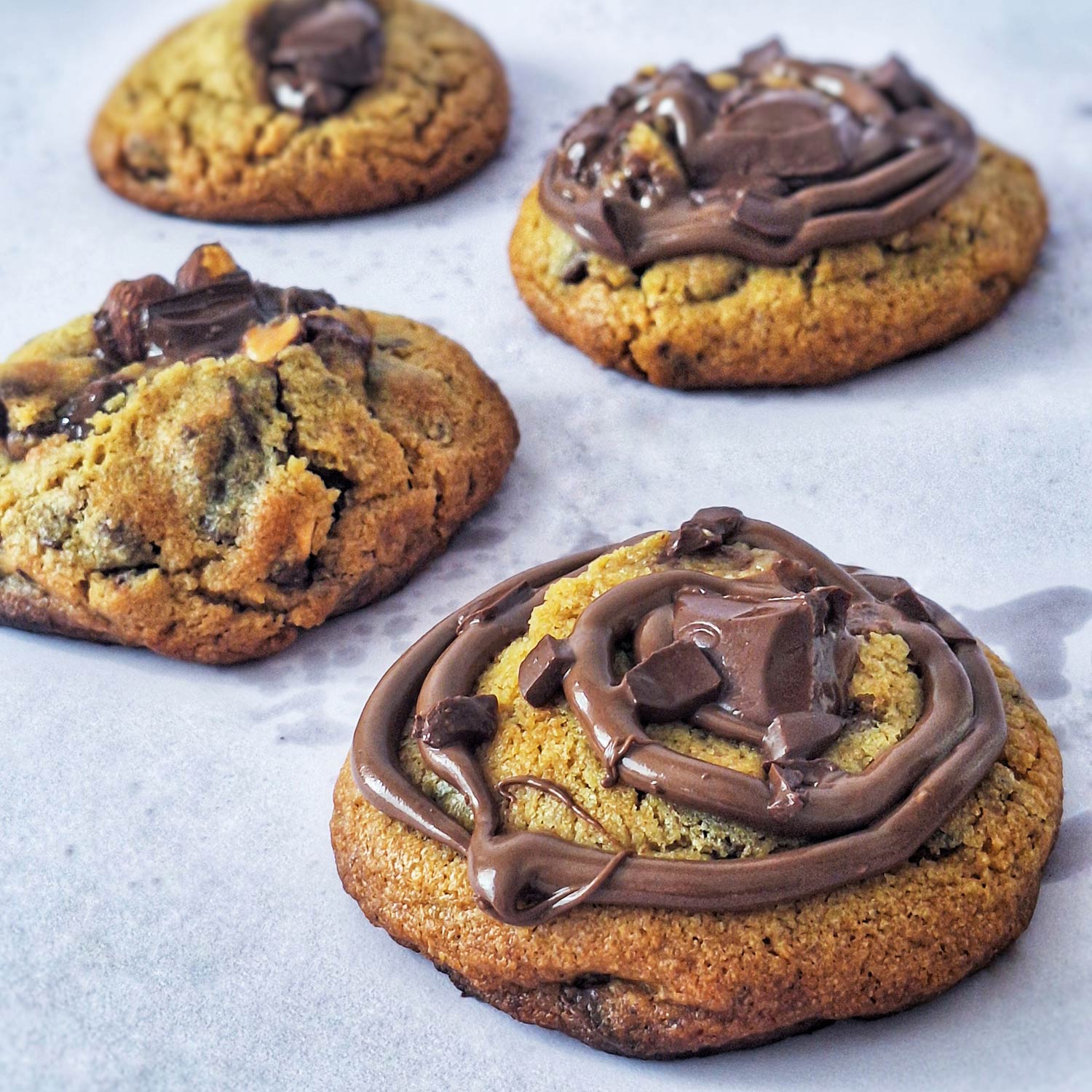 NYS Chunky Almond Chocolate pieces, Chocolate Chips and Nutella Cookie (150g Each)