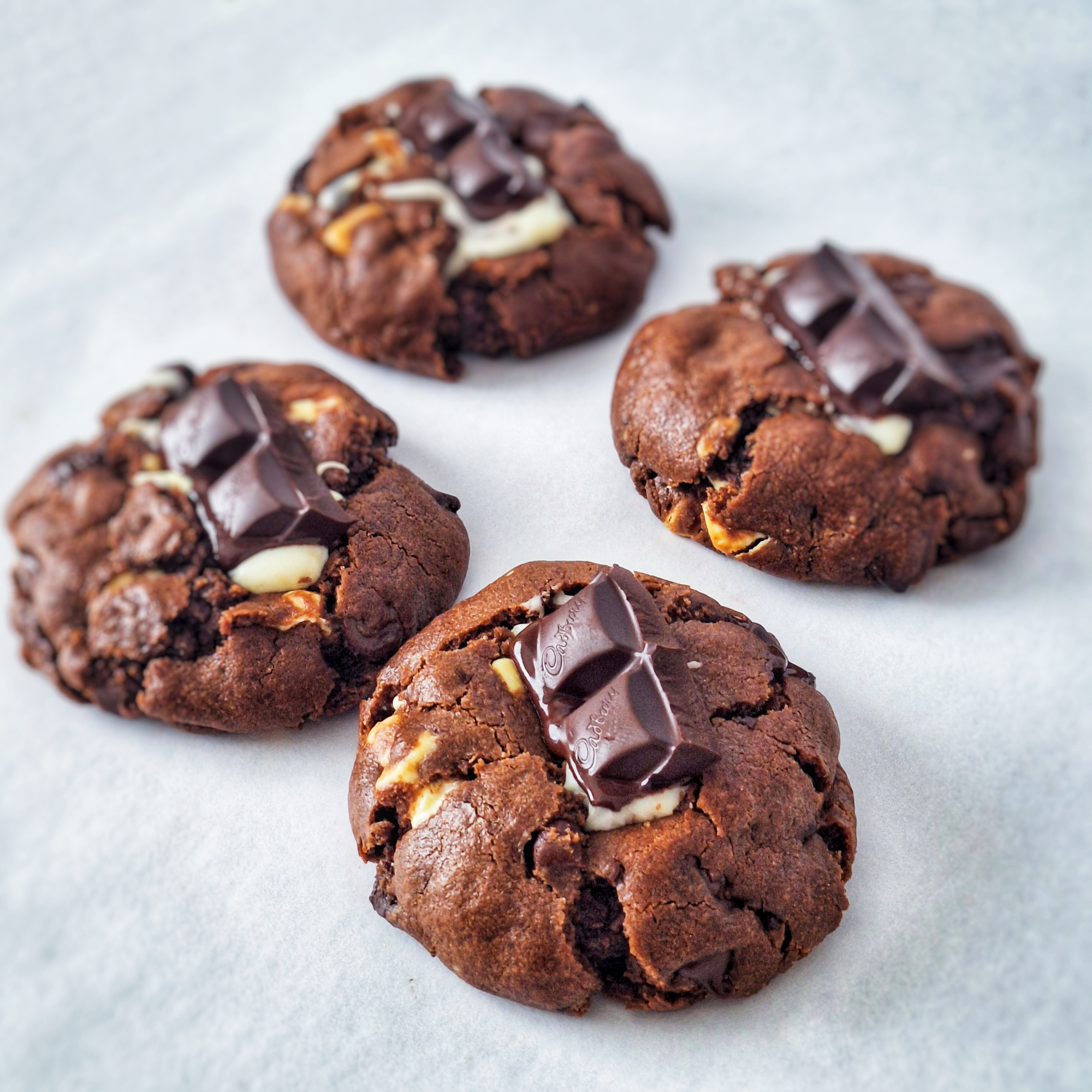 Loaded Triple Chocolate and Mint Cookies