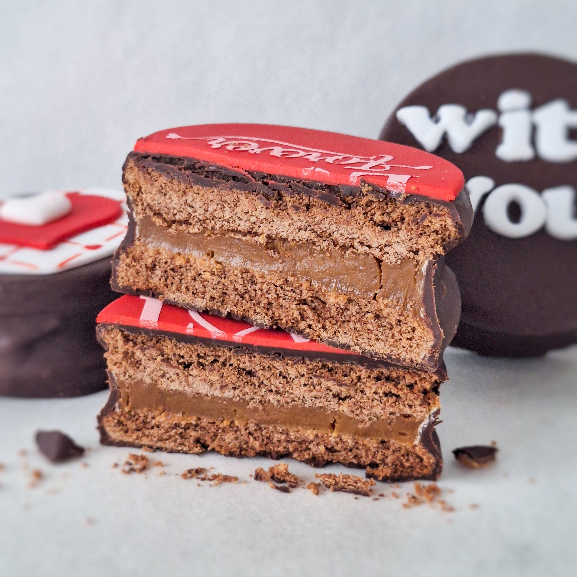 Personalised VELENTINE'S DAY Artisan Chocolate Cookie Sandwich Pack of 6