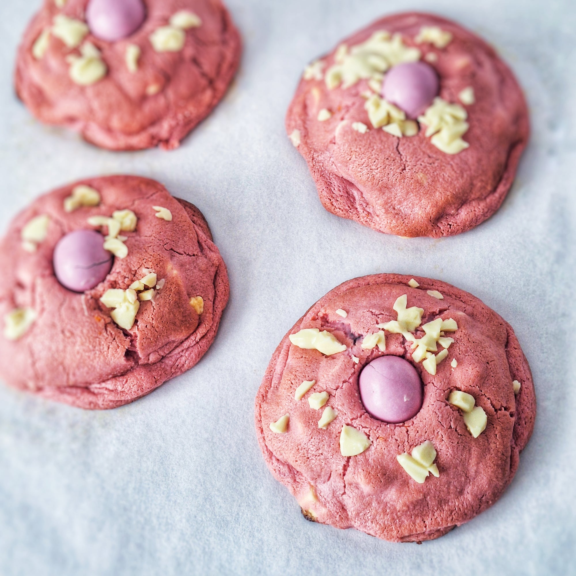 NY Style Pink Velvet Strawberry & White Chocolate Chunky Cookies - (150g Each)