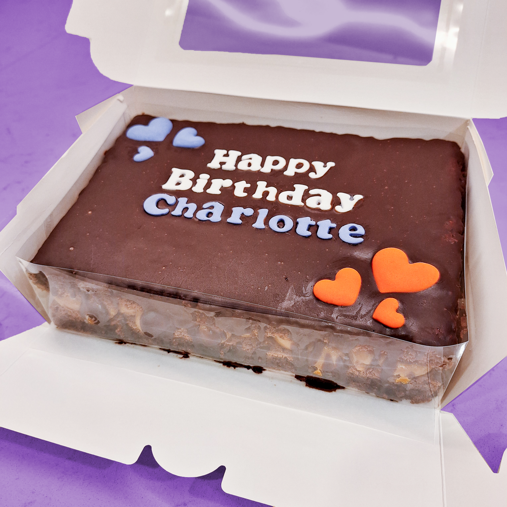 Custom BIRTHDAY Gluten Free Loaded Brownie Double Slab & Caramel or Nutella - XL Size (Handmade in Brisbane)
