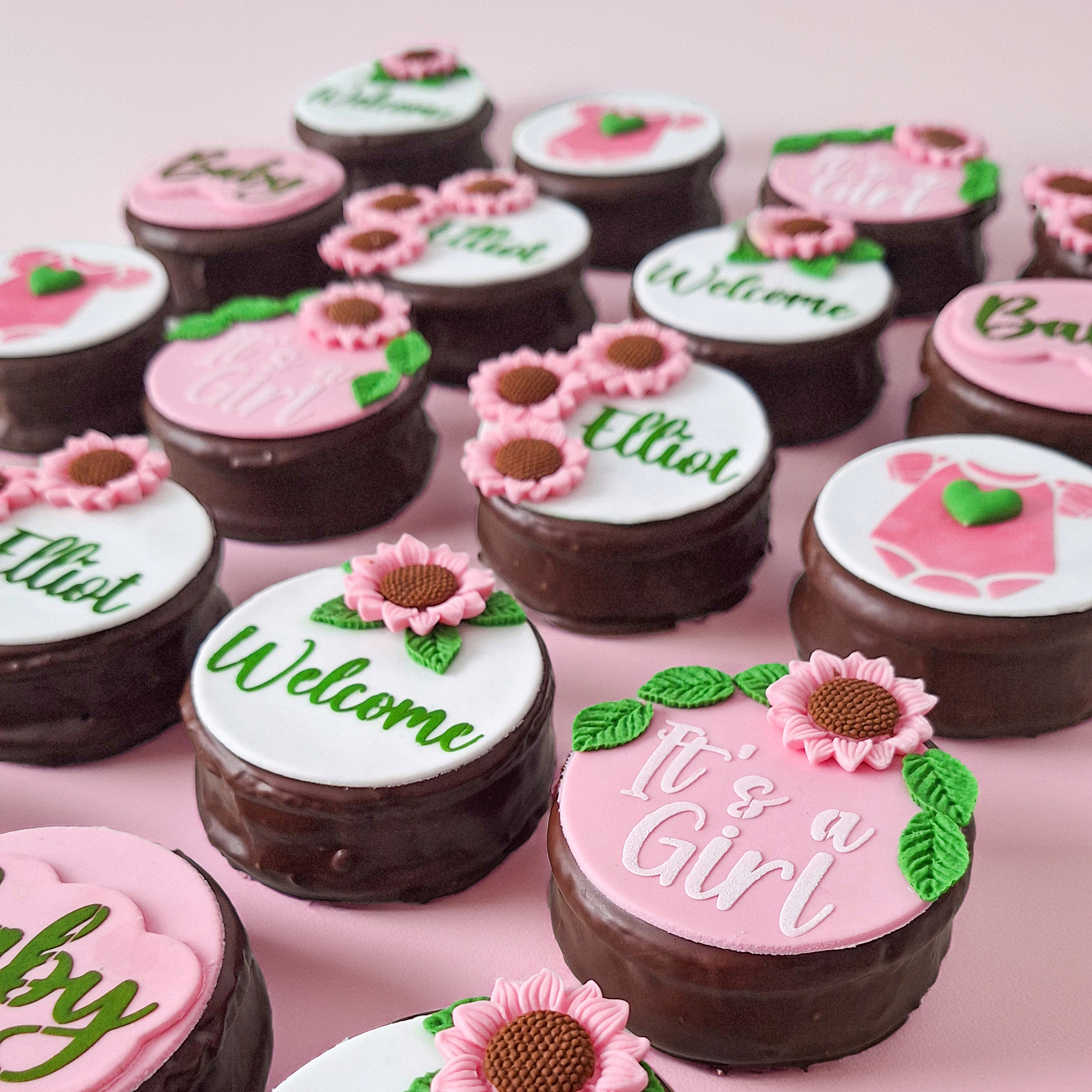 Personalised BABY SHOWER Artisan Chocolate Cookie Sandwich