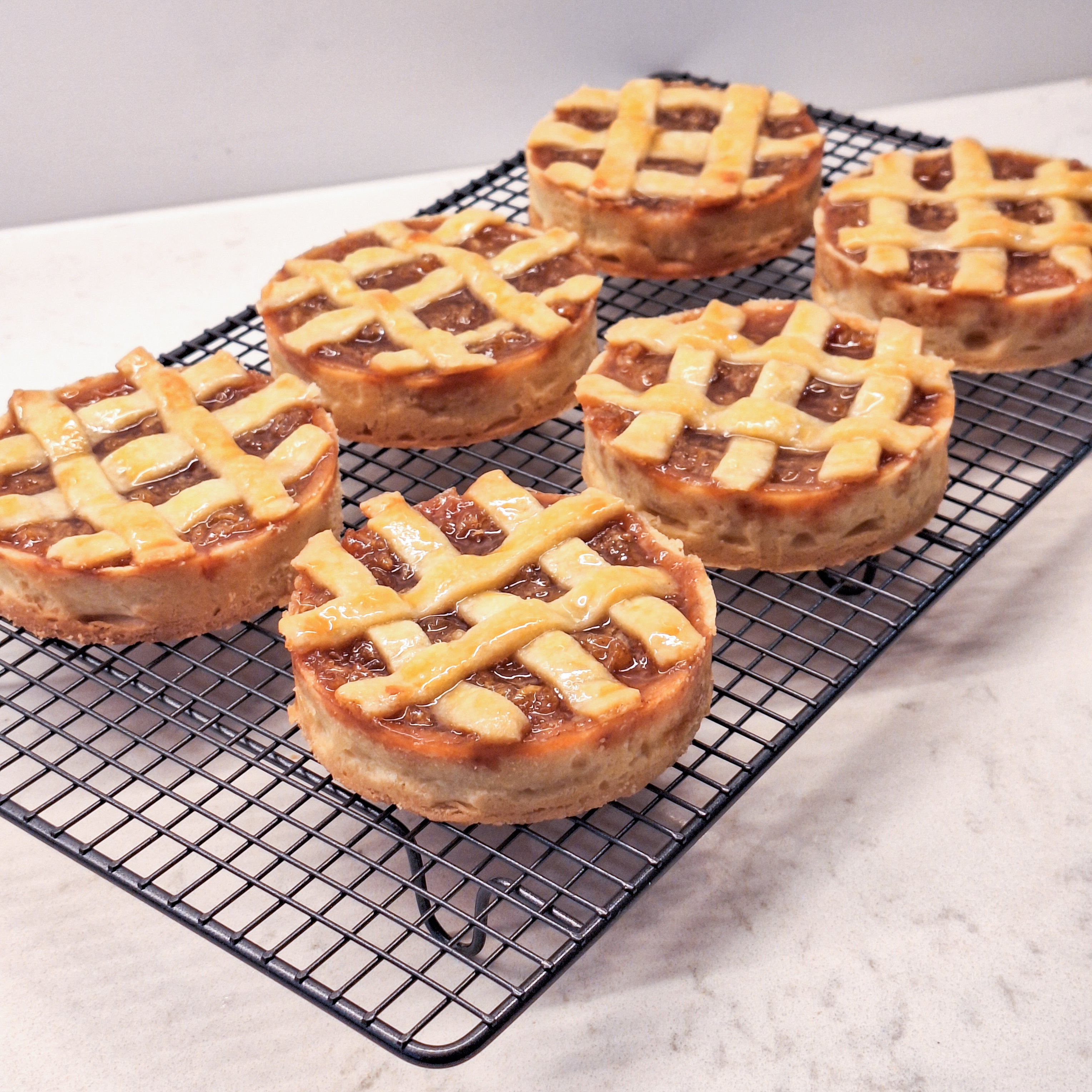 Individual tarts (Chilean kuchen style) 10cm diameter only Brisbane - Caramelised Apple Cinnamon and Vanilla Custard.