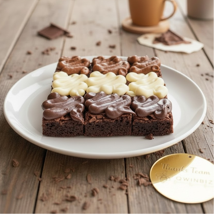Brownies on a table 