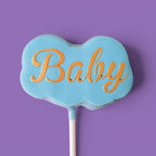 Fourth Cake Pops with baby boy shower themed text Baby .