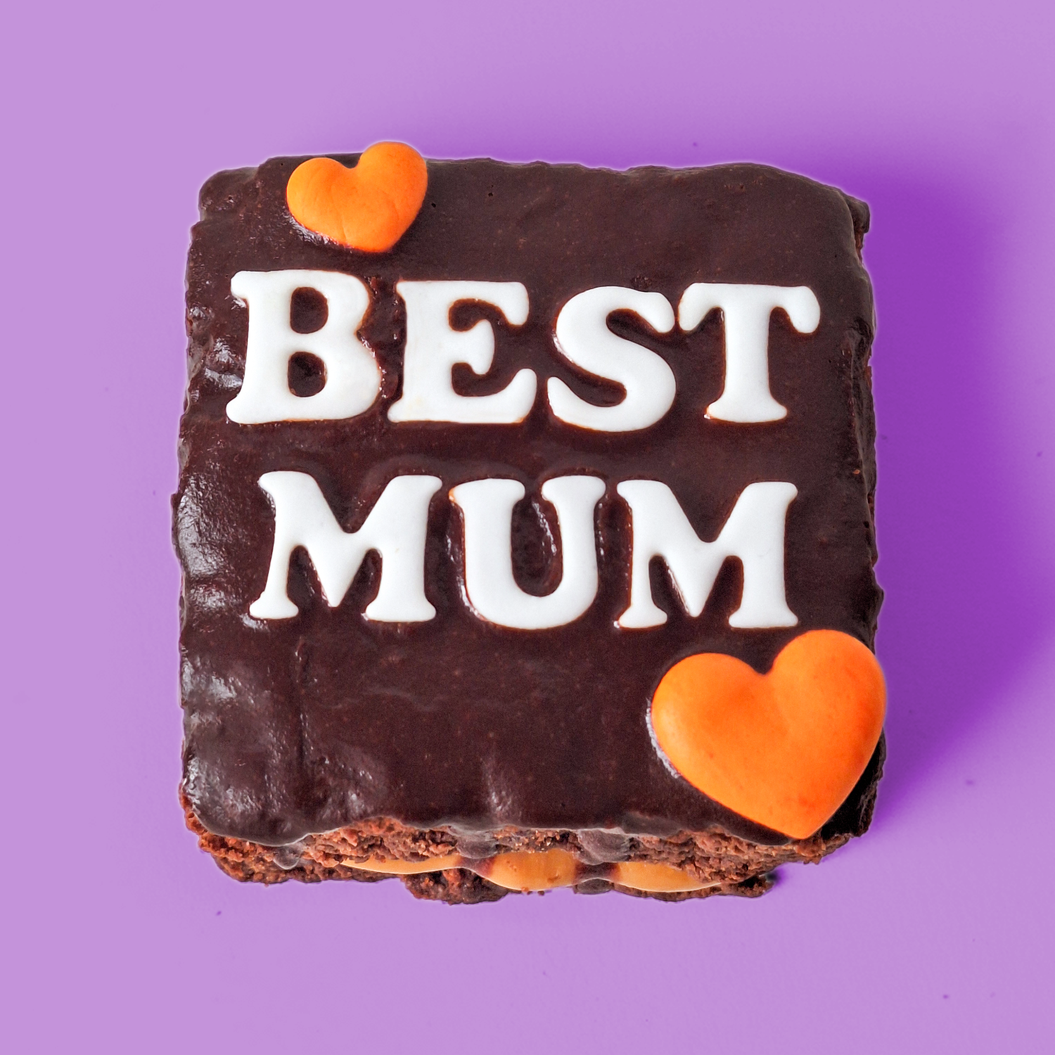 Mini Brownie Cake 'BEST MUM' text