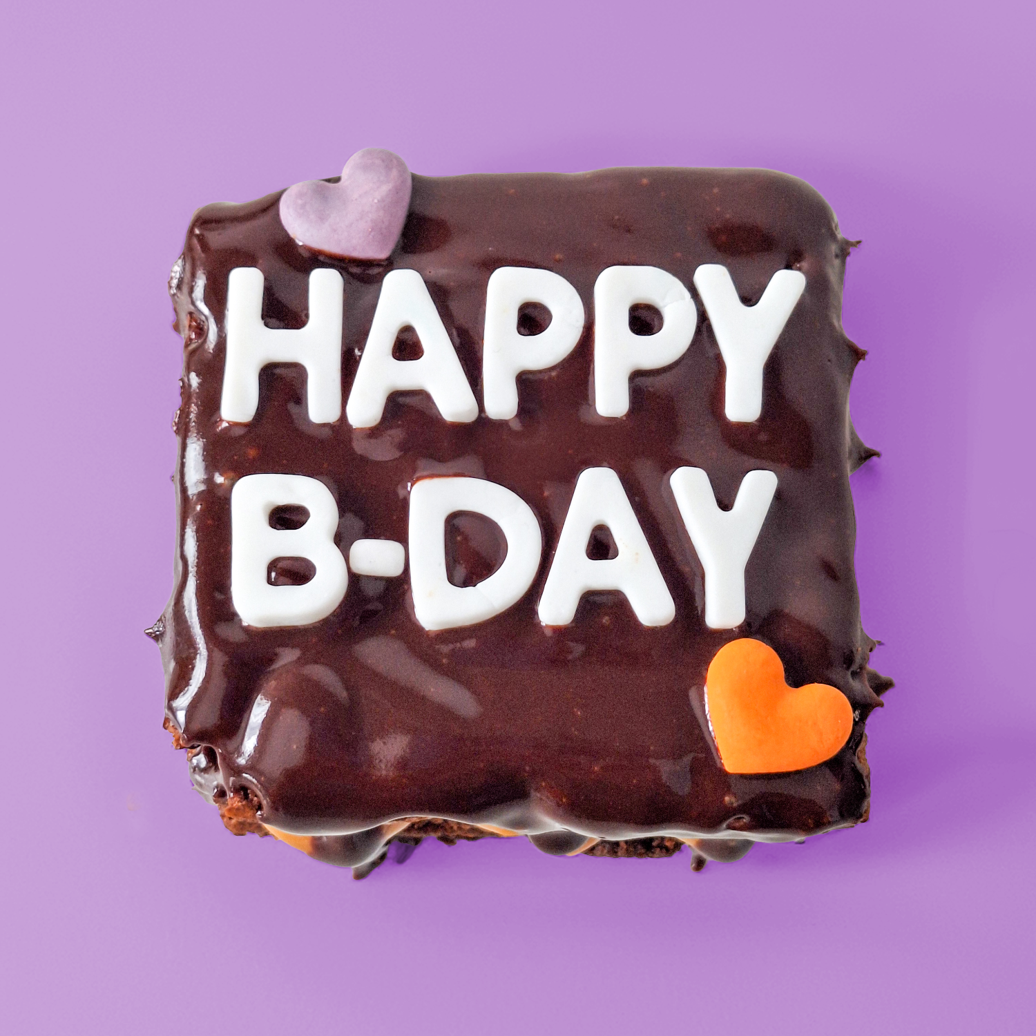 Mini Brownie Cake 'Happy B-Day' text2