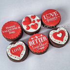 Custom VALENTINE'S DAY Artisan Chocolate Cookie Sandwich Pack of 6 - Option 1