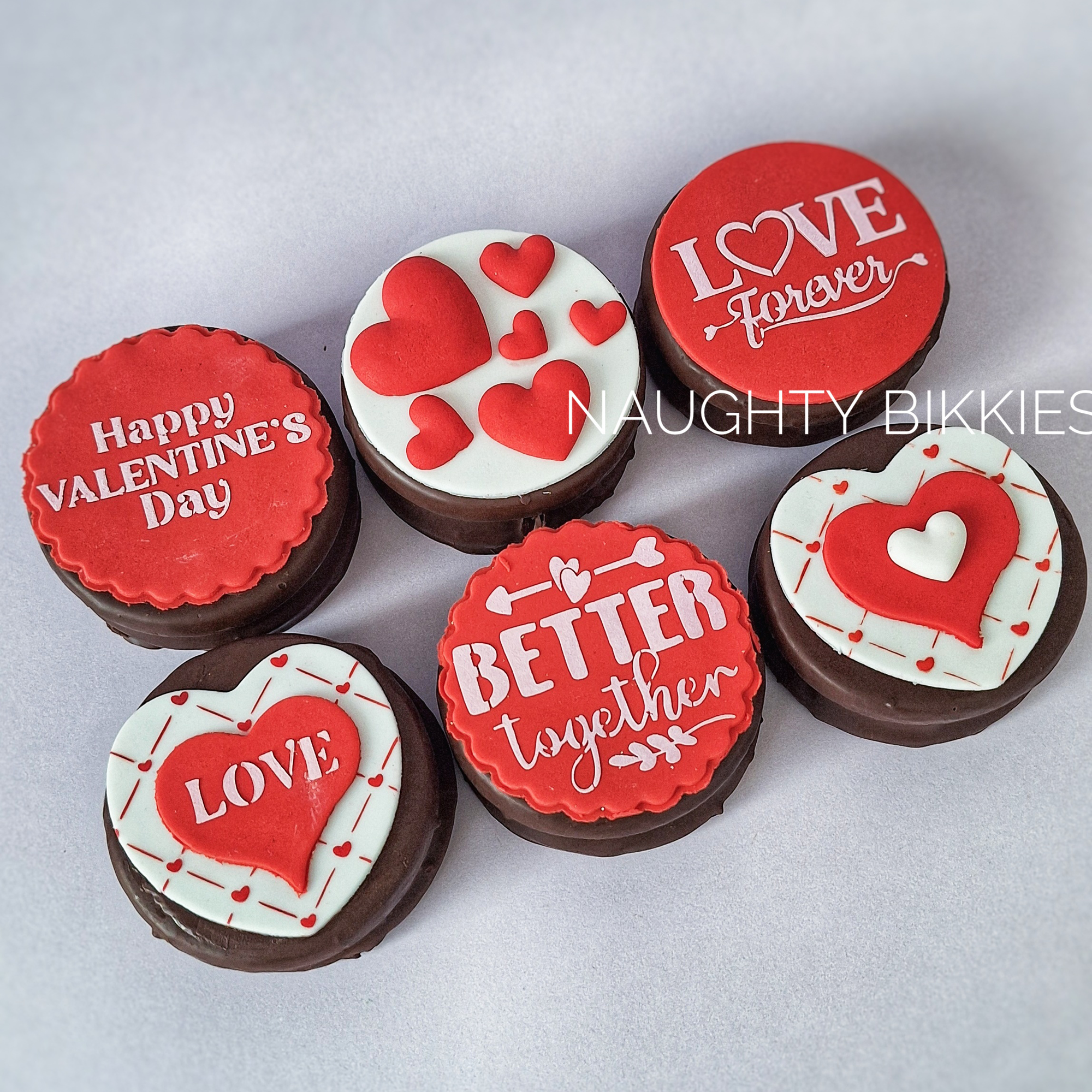Personalised VELENTINE'S DAY Artisan Chocolate Cookie Sandwich Pack of 6