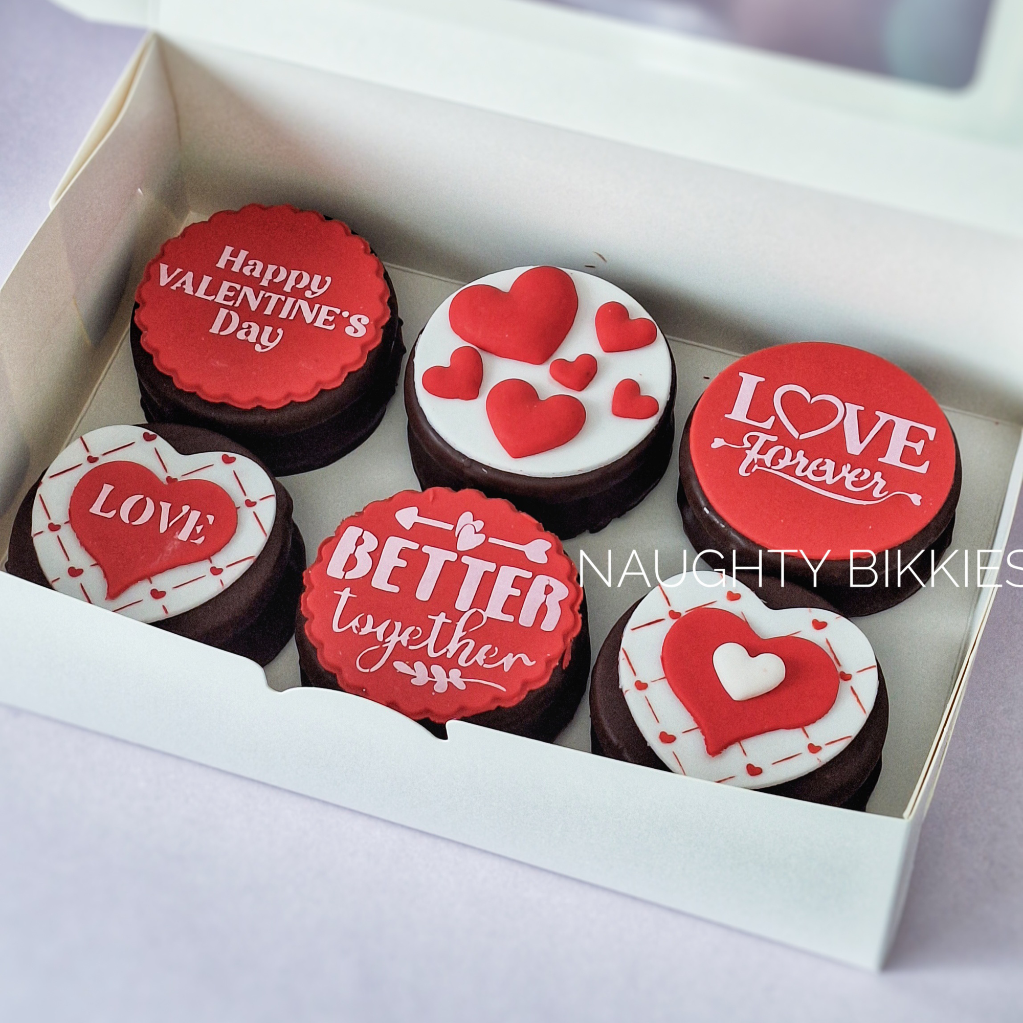 Personalised VELENTINE'S DAY Artisan Chocolate Cookie Sandwich Pack of 6