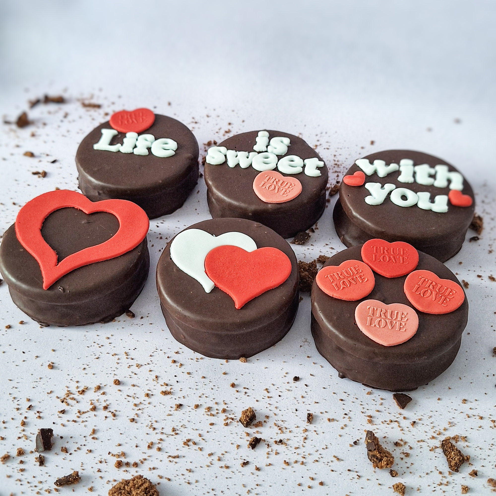 Personalised VELENTINE'S DAY Artisan Chocolate Cookie Sandwich Pack of 6