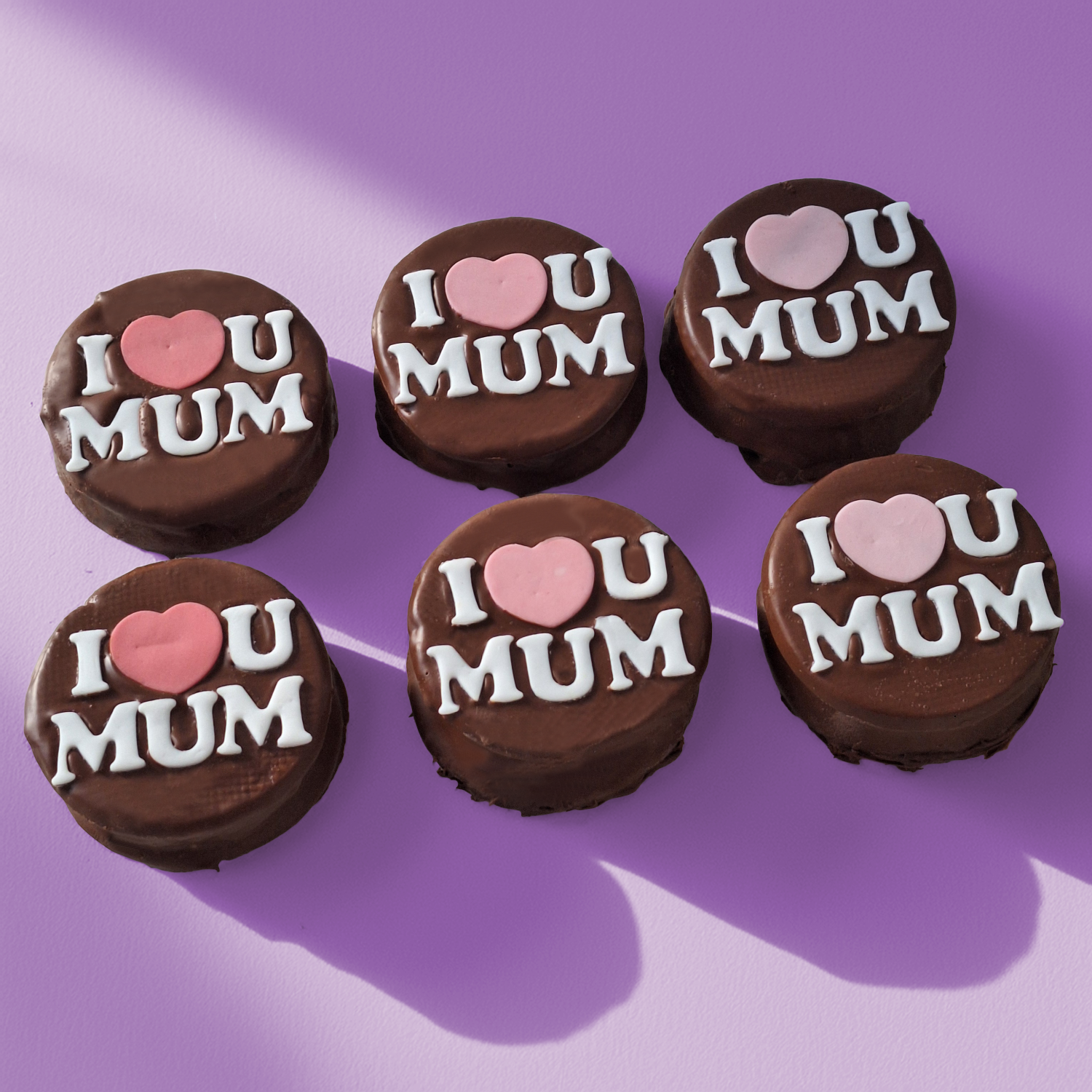 Shortbread Biscuit 'I ❤️ U MUM' text