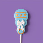 Third Cake Pops with baby boy shower themed.
