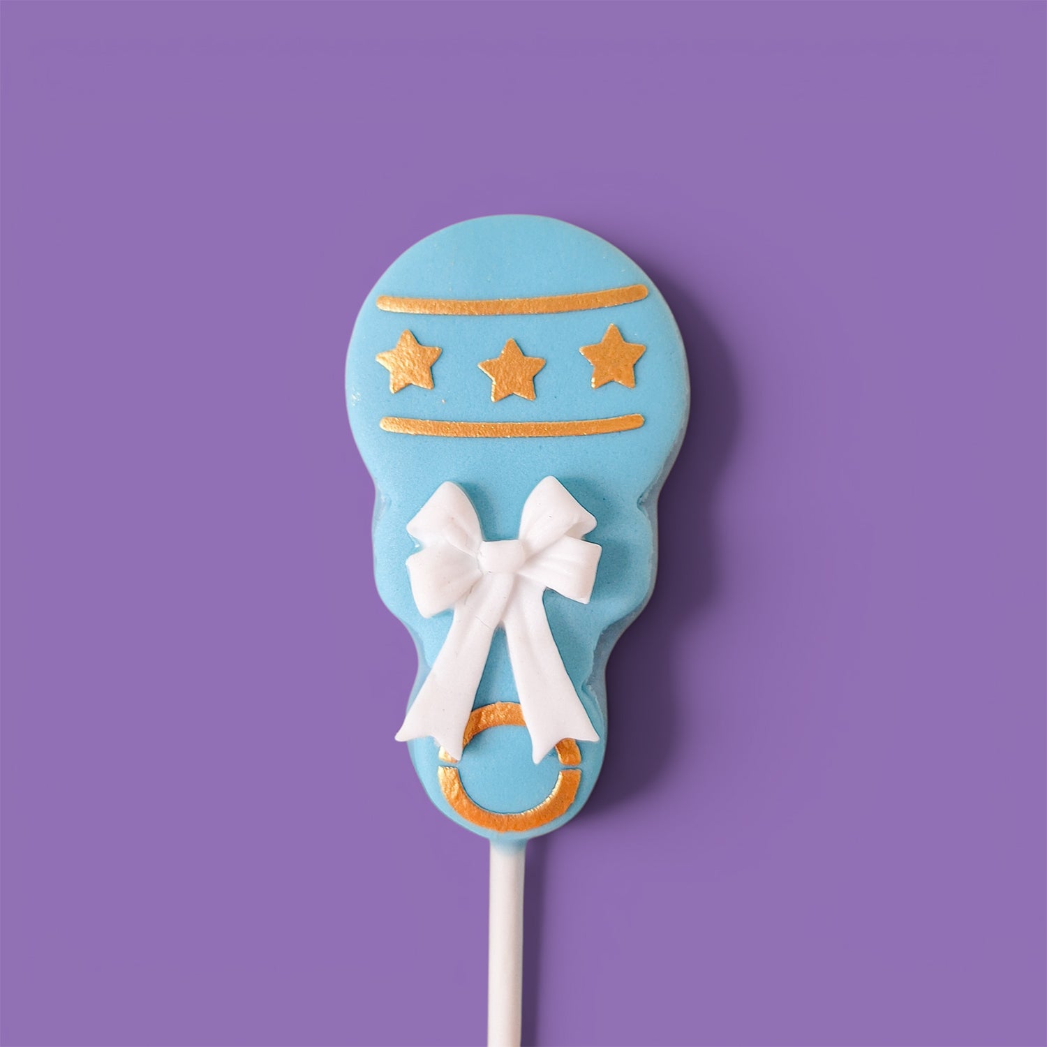 Third Cake Pops with baby boy shower themed.