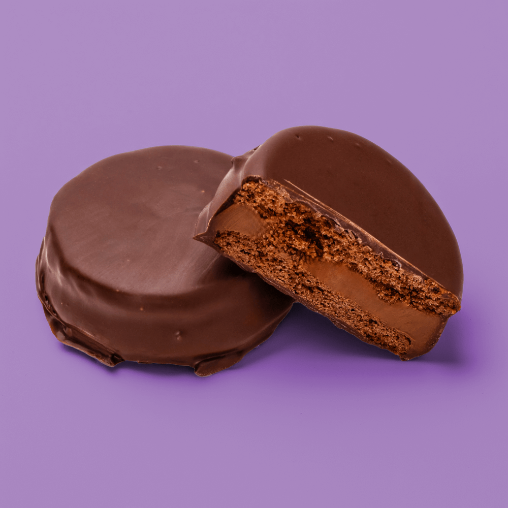 Two Shortbread Biscuit covered in chocolate