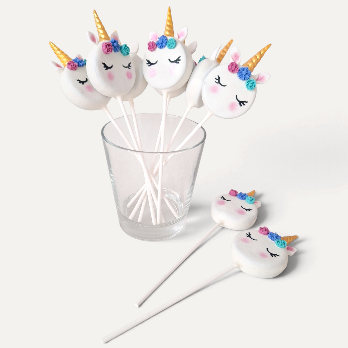 Unicorn Cake Pops Naughty Bikkies in a Glass